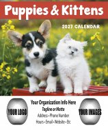 Mini Puppies & Kittens 12-Month Wall Calendar- # 7708