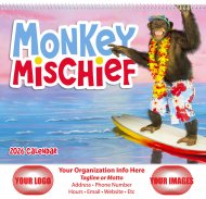 Monkey Mischief Wall Calendar Spiral Binding #7033