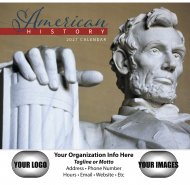 American History 13-Month Full-Size Wall Calendar- #839
