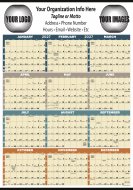 Non-Laminated Time Management Span-A-Year Large Multi-Color- # 6251 Guaranteed Stock