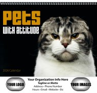Pets w/Attitude Spiral Bound Wall Calendars - #7086