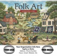 Folk Art 12-Month Wall Calendar- # 1103