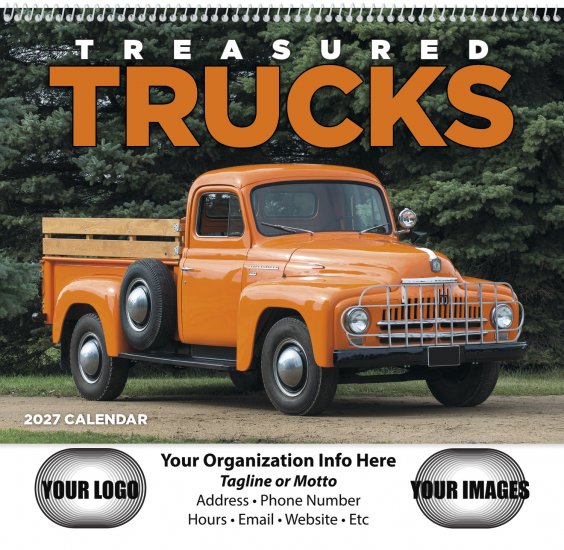 Treasured Trucks Spiral Bound Wall Calendar - #7037 - Click Image to Close