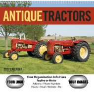 Antique Tractors Wall 12-Month Calendar- # 1851