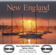 New England 13-Month Full-Size Spiral Wall Calendar- #412