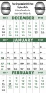 Three Month Green & Black Wall Planner- #6600