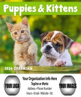 Mini Puppies & Kittens 12-Month Wall Calendar- # 7708