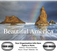 Twelve (12) Pocket- Beautiful America Wall Calendar- # 4150