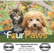 Four Paws 13-Month Full-Size Spiral Wall Calendar- #410