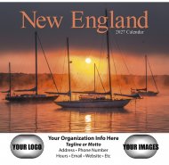 New England 13-Month Full-Size Wall Calendar- #812