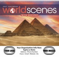 World Scenic Wall Calendar- with Recipes # 1704