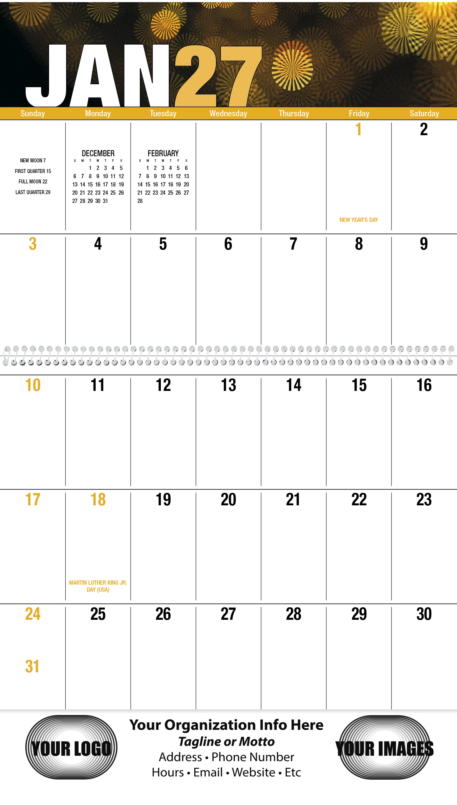 Big Block Seasonal Expressions - Spiral Bound Calendar- #7050 ...