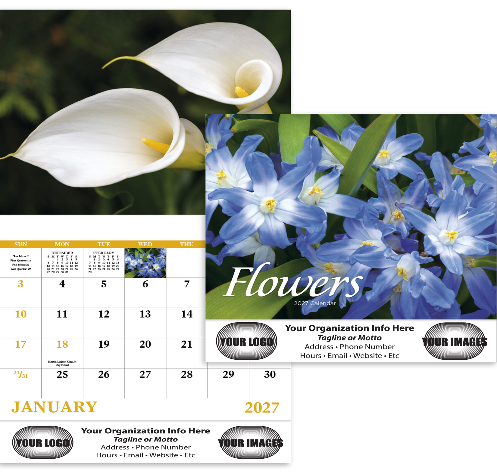 Flowers Stapled Wall Calendar - #7280 : Imprinted Calendars | The ...